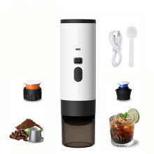 Portable Espresso Machine with Fast Self Heating USBC Rechargeable for Travel Camping Office White