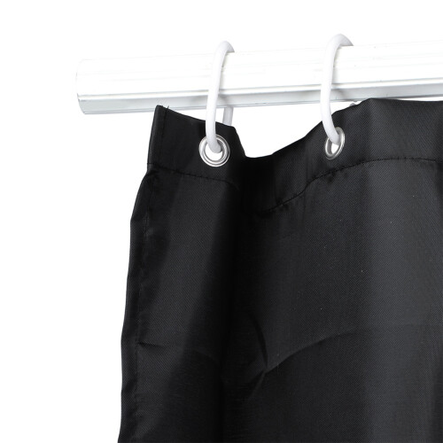 Schwarzer wasserdichter Polyester-Duschvorhang 200x180cm mit Haken 2