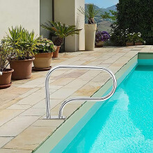 Pool Handrail 304 Stainless Steel Swimming Pool Safety Rail with Quick Mount Base and Curved Grip
