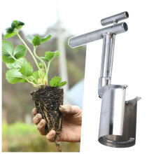 Stainless Steel Bulb Planter with Ergonomic THandle for Precise Garden Seedling Transplant