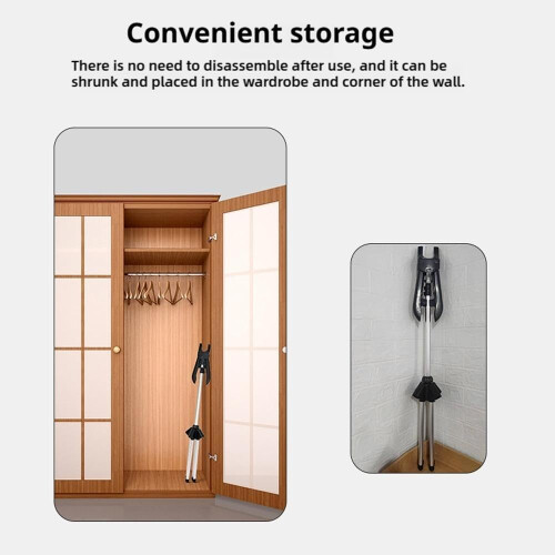 Adjustable Clothes Steamer Stand with Rack, SpaceSaving Vertical 2 in 1 Design, Black 2