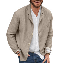 Linen Cotton Men's Button Down Shirt, Comfortable Lightweight Long Sleeve Dress Shirts With Classic And Stylish Looking Adjustable Cuff Design For