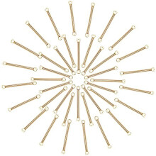 1 Schachtel 40 Stück Stabverbinder Charms Ohrringe Glieder 18K Echtgold vergoldetes Messing Stab Vertikale Rechteckige Rohlinge Anhänger