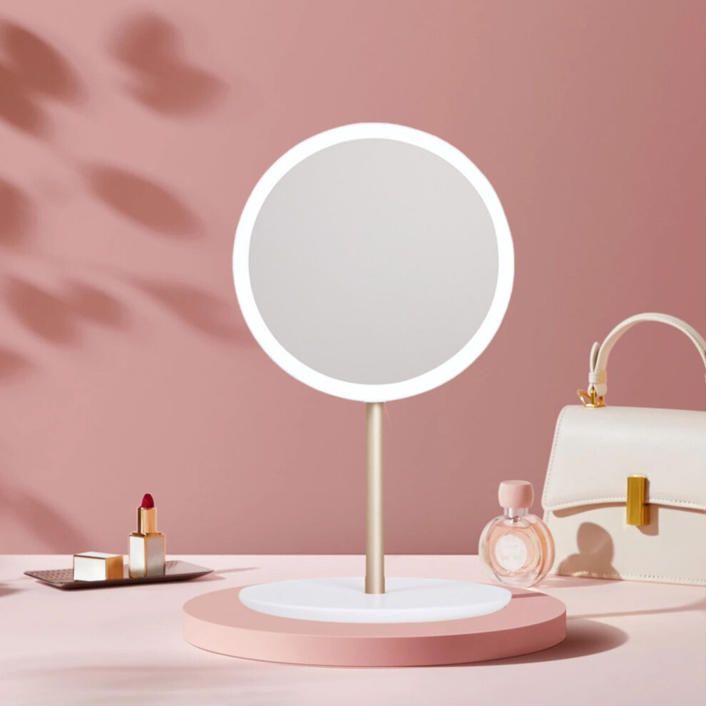 Lighted Folding Travel Makeup Mirror 6.71x11.7", 2-in-1 Handheld & Tabletop, Adjustable Brightness, Portable for Home & Travel