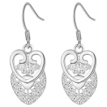Elegante Herzohrringe aus 925er Sterlingsilber mit Anhängern – Modeschmuck-Geschenk für Damen