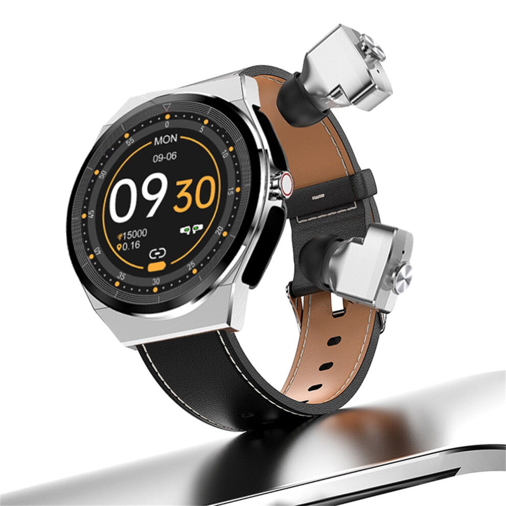 Jacenvly Sports Smartwatch With Wireless Earphones 2 In 1 Alloy 1.28Inch Ips Screen Ip67 Multi Sport Mode Works With Ios Android 9395123871950