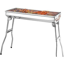 Portable Charcoal Grill Folding BBQ with Durable Stainless Steel for Camping Picnic and Outdoor Cooking