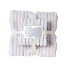 Fdksdf Set di asciugamani in velluto a righe color corallo, spessi e assorbenti, ideali per la pulizia del viso degli adulti, confezione regalo