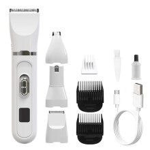 4-in-1 Pet Grooming Clippers Professional Dog Hair Trimmer Set LCD Pet Hair Set White