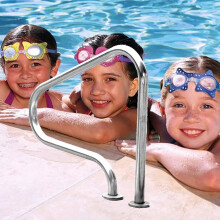 Pool Handrail 304 Stainless Steel Curved SPA Entry Rail for Inground Swimming Pool Safety