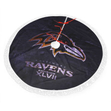 Gonna per albero di Natale in peluche con frange dei Ravens - Colori della squadra di football, decorazione vivace, facile da installare, ottimo