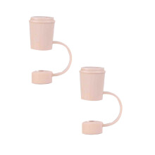 Xubond Kitchen Essentials, Canudo de Silicone com Tampa Antipoeira, Design Simples e Fofo em Formato de Chá com Leite, Canudos Decorativos para