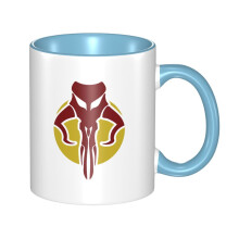 Transparent Mythosaur Skull Ceramic Coffee Mug, 11 oz - Compatible with Mandalorian Logo Fans, Handle Tea Cup for Home, Office