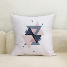 Fundas de almohada de algodón y lino para sofá, sala de estar, hogar, almohada nórdica, geométrica decorativa, estampado triangular.