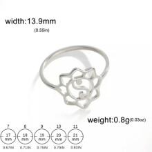 Anello RSAMD Yin Yang Lotus in acciaio inossidabile, anelli per dita, gioielli per yoga e mandala - 7 - Argento