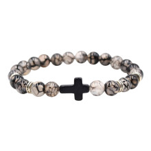 Lmueinov Armband aus Naturstein und schwarzem elastischem Faden – Geschenkidee für die Familie zu einem besonderen Tag