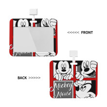 Lindo portatarjetas de Mickey Mouse con carrete retráctil, clip para cinturón de 360 y cordón de seguridad - Ideal para enfermeras, maestras,