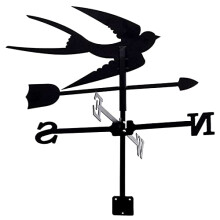 Rustproof Swallow Metal Weather Vane with Smooth 360 Rotation for Roof Garden Patio Yard