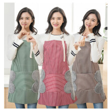 Conjunto de 3 aventais de algodão e linho com peitilho ajustável e 1 bolso cada, ideais para cozinha feminina…