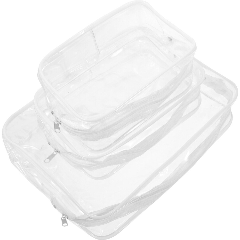 3pcs Clear Travel Toiletry Bag Zipper Makeup Bag Transparent Cosmetics Bags for Woman