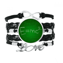 Armband mit Formeln aus der Relativitätstheorie der Physik, Liebesaccessoire, gedrehtes Leder, Strickarmband
