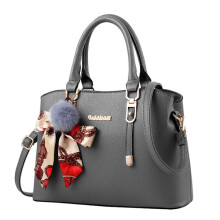 Sac à main bandoulière en cuir PU pour femme, gris, 31 x 13 x 23 cm