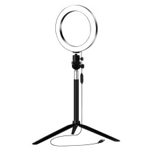 Tersarium16cm täyttövalosetti Ring Beauty LED -lamppu puhelimeen, live-teleskooppijalka, suoratoistotäyttölamppu (musta)
