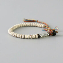 RSAMD Tibetisches buddhistisches geflochtenes Glücksknoten-Armband aus Naturperlen, handgefertigt, für Damen und Herren
