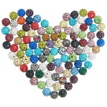 100 Stück gemischte Farben, Pavé-Strasssteine aus tschechischem Kristall, Discokugel-Ton-Abstandshalter, runde Polymer-Ton-Charms-Perlen