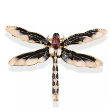 RSAMD Strass-Emaille Libellenbrosche Anhänger Tierbrosche Anstecknadel Damengeschenk Schmuck-cx-Schwarz
