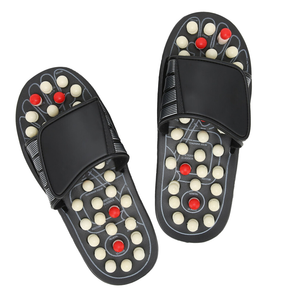Foot Massager Slippers, Plastic Acupressure with Adjustable Strap, Reflexology Sandals for Stress Relief [40-41]
