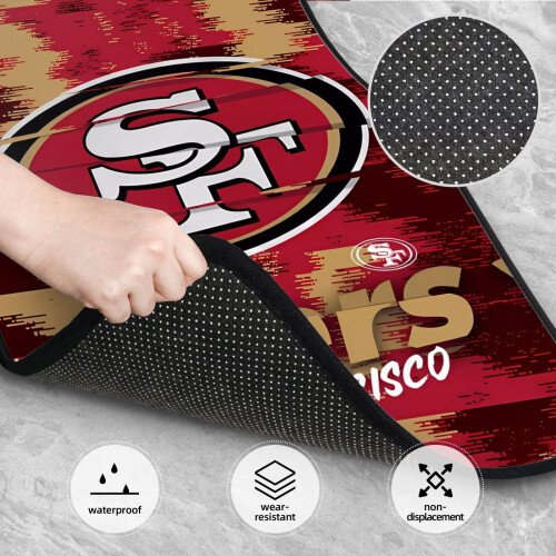 Πατάκια αυτοκινήτου SF49ers, Συμβατά με SUV, Van, Sedan, Φορτηγά, 4 τεμάχια αντιολισθητική 2