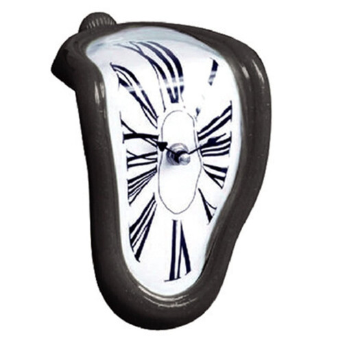 Melting Clock Decorative Table Clock with ELECTROPLATED Metal Paint for Office Home Retro