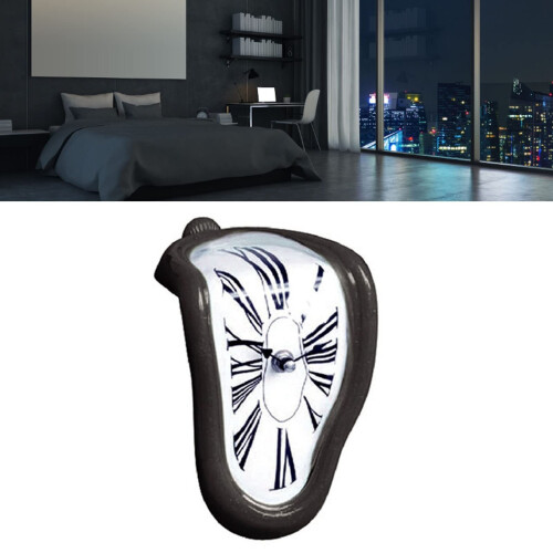 Melting Clock Decorative Table Clock with ELECTROPLATED Metal Paint for Office Home Retro 1