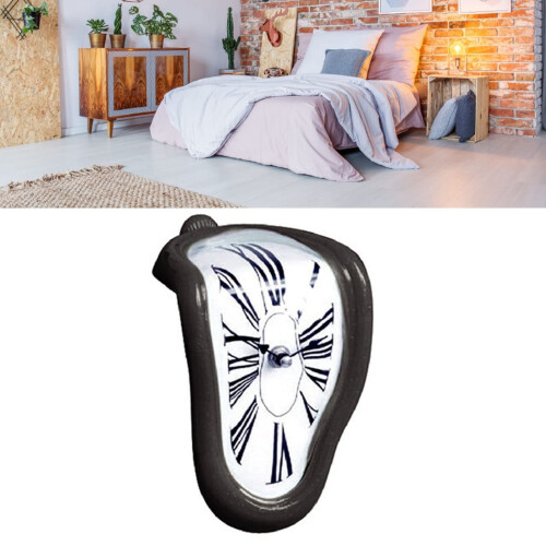 Melting Clock Decorative Table Clock with ELECTROPLATED Metal Paint for Office Home Retro 2