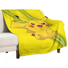 Deka Pikachu Queen, měkká a lehká plyšová flanelová deka, útulná dekorace na postel a gauč, 102x137 cm, dárky pro dívky a chlapce