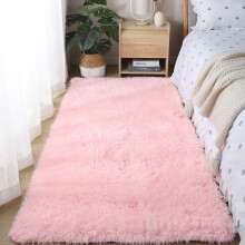 Tyidzon Area Rug 31.5X62.99 Inch Pink - Soft Modern Shaggy Non-Slip Plush Rug for Bedroom, Living Room, Kids Room, Bathroom Decor