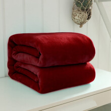 Blukids Flanell-Fleece-Wohndecke Korallenrot, Überwurfgröße, Luxus-Mikrofaser, weich, 100 x 140 cm, flauschige, einfarbige Überwurfdecke für