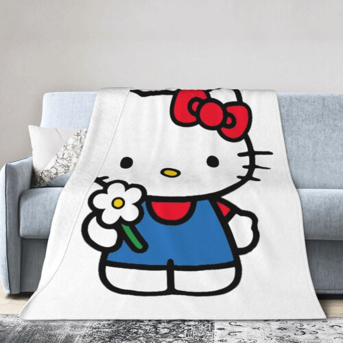 Manta Hello Kitty em Microfibra Ultramacia para Sofá e Cama (101,6 cm x 76,2 cm) 1