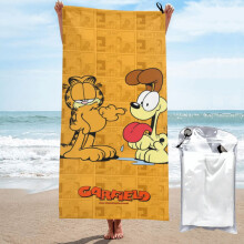 Garfield Cartoon hurtigtørkende badehåndkle Mikrofiber badehåndkle til daglig bruk 84 x 152 cm