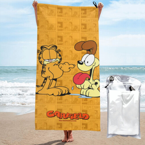 Πετσέτα μπάνιου Garfield Cartoon γρήγορου στεγνώματος Πετσέτα θαλάσσης από μικροΐνες