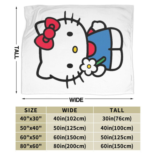Manta Hello Kitty em Microfibra Ultramacia para Sofá e Cama (101,6 cm x 76,2 cm) 2