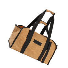 Canvas Firewood Log Carrier Bag with Handles for Indoor Outdoor Wood Storage and Transport