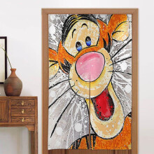 Tigger Door Curtain for Doorway, Pattern Print Blackout Privacy Window Curtain, Room Divider Curtain Tapestry Home Decor, 34" W X 56" L
