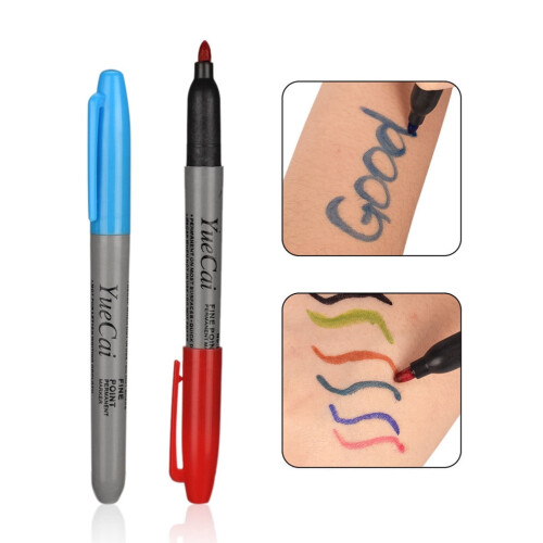 Μαρκαδόρος Piercing Skin με διπλή άκρη, στυλό Marking Scribe Tattoo Pen, 12 Χρώματα, εύκολο στη χρήση 2