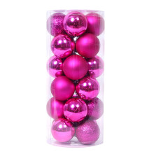 Miayilima Hangs 24PC Christmas Ball Ornaments Christmas Decorations Tree Balls Christmas Tree Ornaments Hot Pink