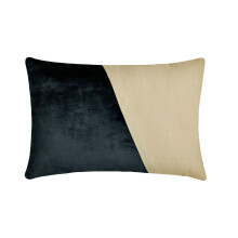 HomeCentric Juego de 2 fundas decorativas azules para almohadas lumbares de 30 x 35 cm, terciopelo y lino, estampado patchwork, estilo moderno - Azul