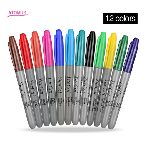 Μαρκαδόρος Piercing Skin με διπλή άκρη, στυλό Marking Scribe Tattoo Pen, 12 Χρώματα, εύκολο στη χρήση 1