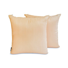 Funda de almohada lumbar decorativa HomeCentric, color beige, paquete de 2, 30 x 35 cm, seda artificial lisa, estilo moderno - Beige de lujo