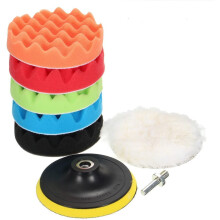 Car Polishing Pads 7Pcs 5 Inch Buffing Pads Kit Wool and Sponge with M14 Adapter for Auto Detailing